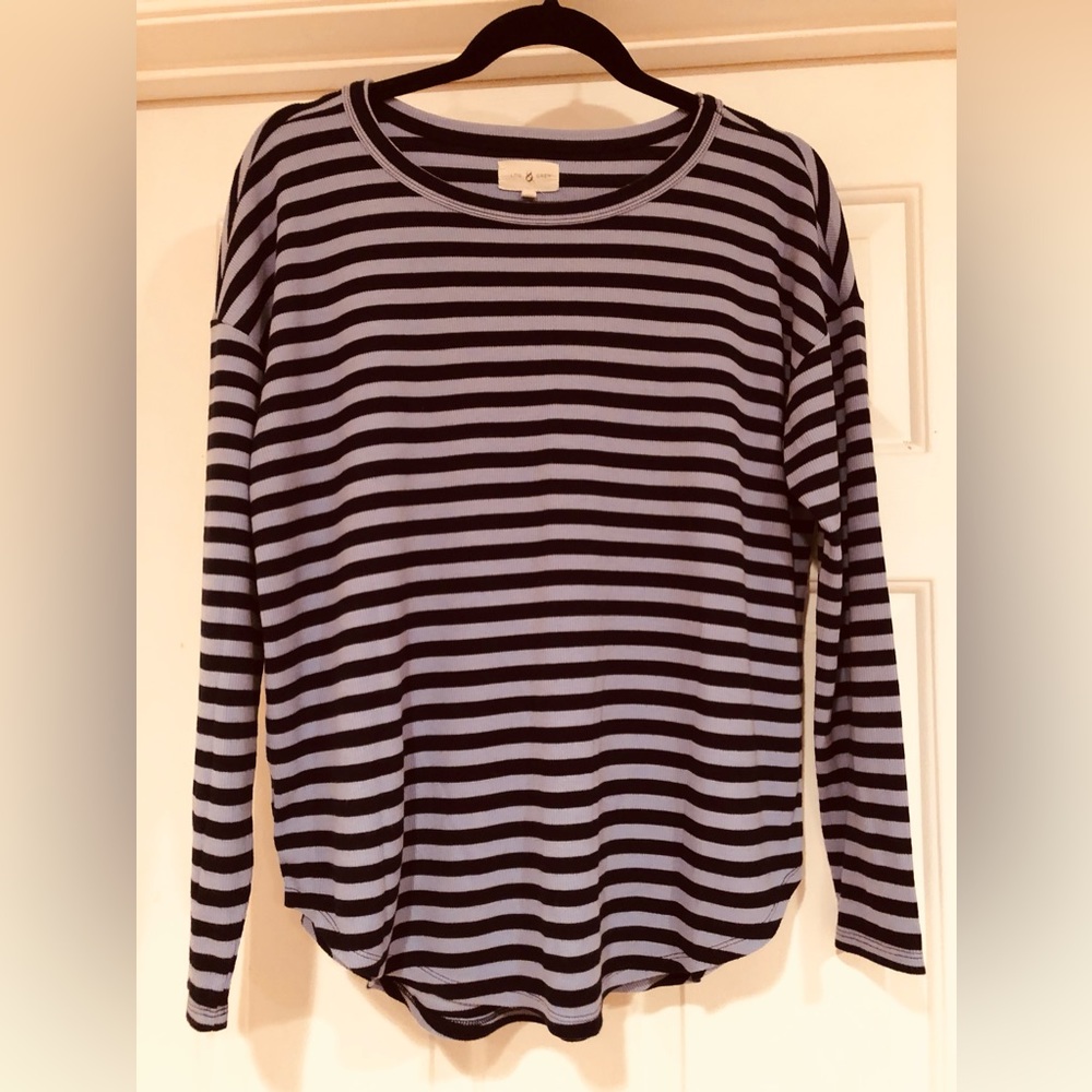 LOFT Lou & Grey ribbed striped shirt Size M